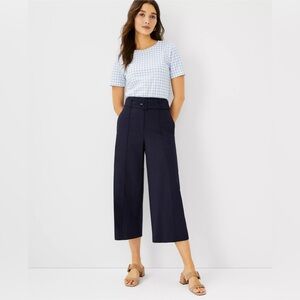 Ann Taylor Navy Belted Culotte Pants